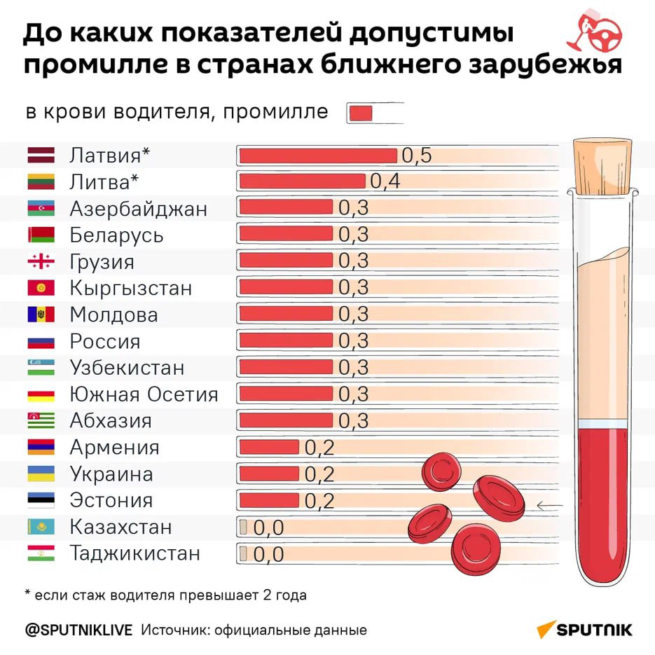 До каких показателей допустимы промилле в странах бывшего СССР - Sputnik Литва