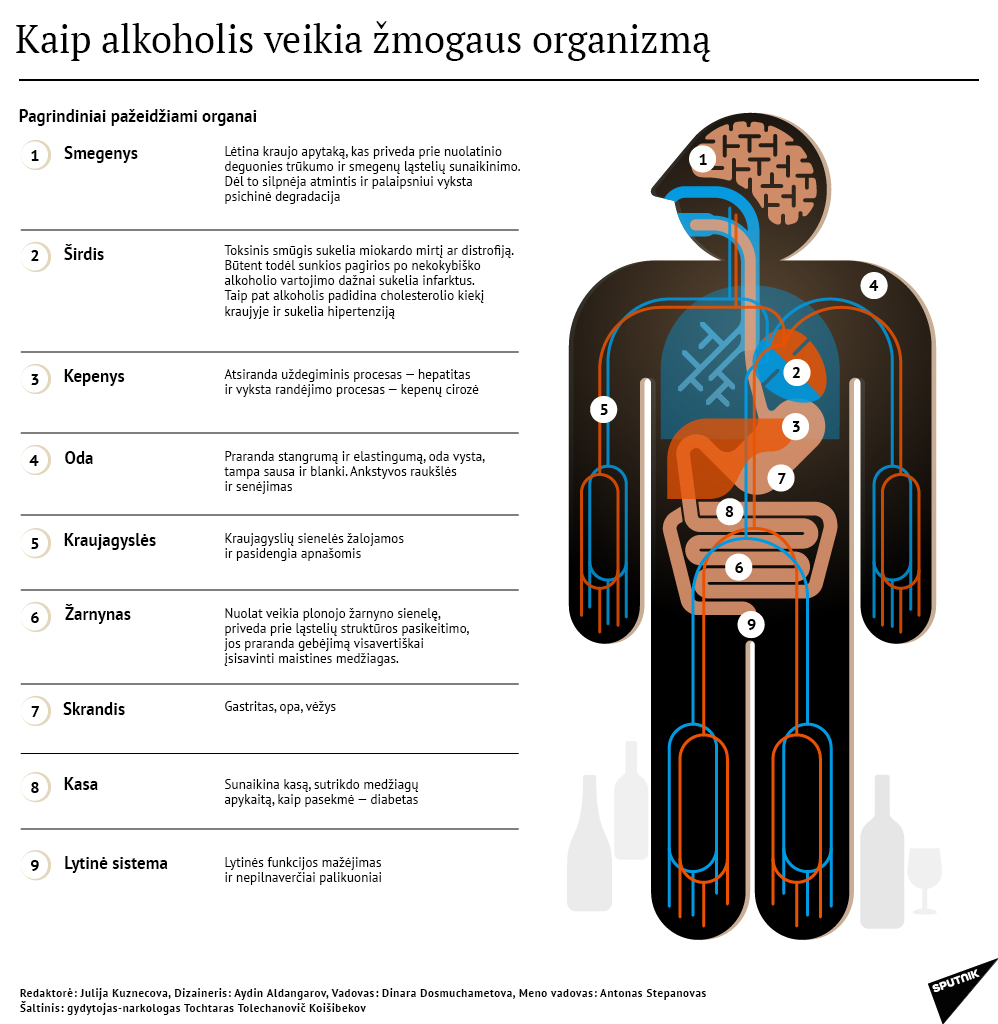 Kaip alkoholis veikia žmogaus organizmą - Sputnik Lietuva