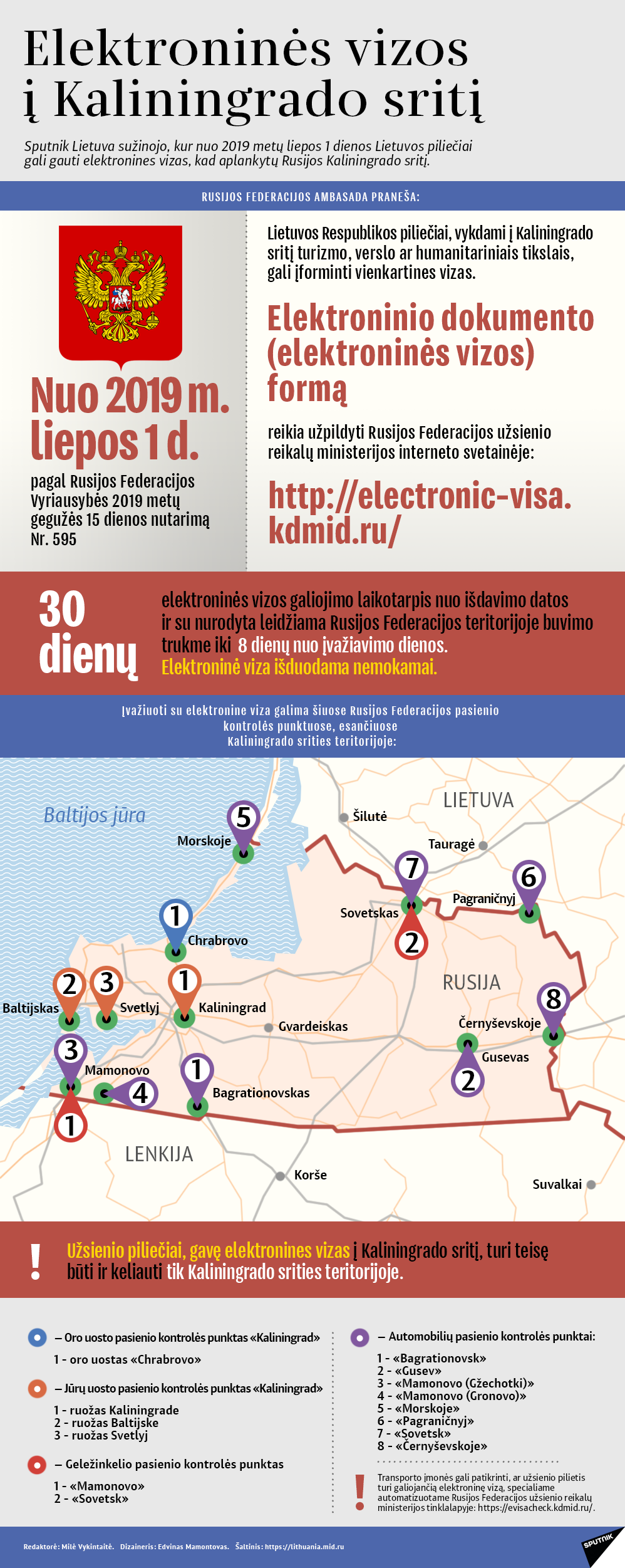 Elektroninės vizos į Kaliningrado sritį - Sputnik Lietuva