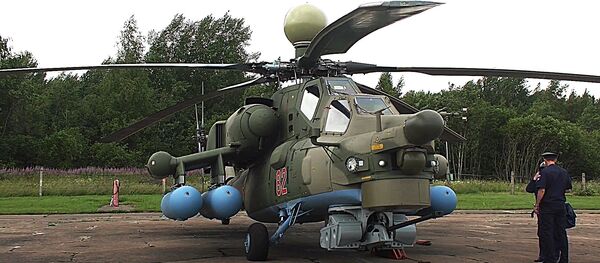 Поступление вертолетов Ми-28УБ на вооружение авиационного полка ЗВО Поступление вертолетов Ми-28УБ на вооружение авиационного полка ЗВО - Sputnik Литва