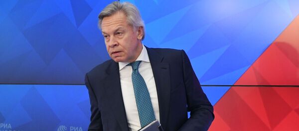 Председатель комиссии Совета Федерации по информационной политике и взаимодействию со СМИ Алексей Пушков  - Sputnik Литва