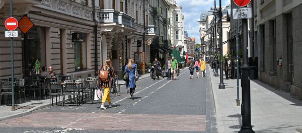 Центр столицы - улица Вильняус  - Sputnik Литва