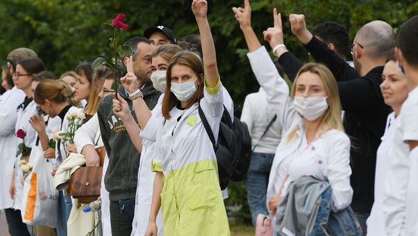 Акция протеста медицинских работников в Минске - Sputnik Lietuva