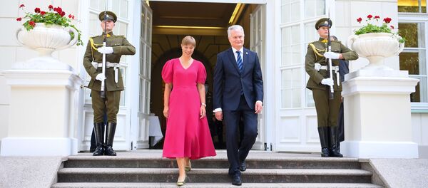 Президент Литвы Гитанас Науседа и президент Эстонии Керсти Кальюлайд на встрече в Вильнюсе, архивное фото - Sputnik Литва