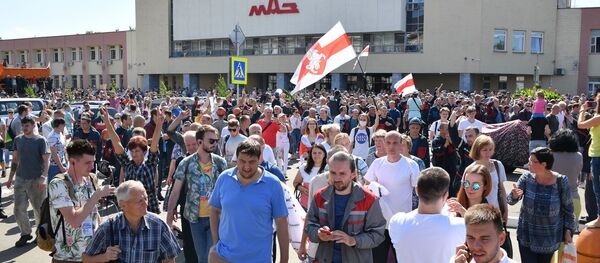 Акция работников заводов в Минске Акция работников заводов в Минске - Sputnik Lietuva