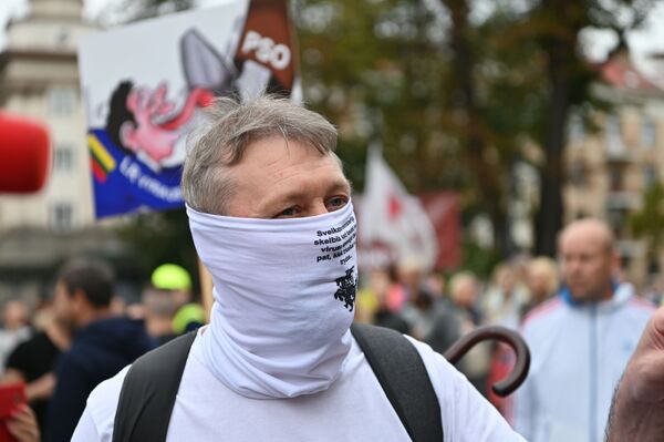 Митинг против ношения масок в Вильнюсе - Sputnik Lietuva
