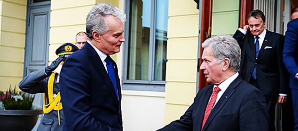 Президент Гитанас Науседа и лидер Финляндии Сауле Ниинисте, архивное фото - Sputnik Литва