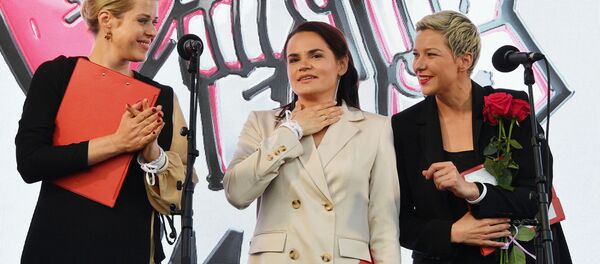 Мария Колесникова, Светлана Тихановская и Вероника Цепкало - Sputnik Lietuva