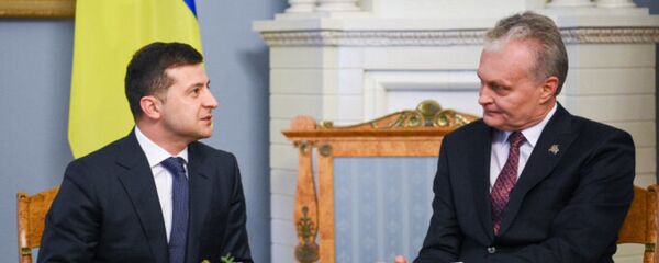 Президент Литвы Гитанас Науседа и лидер Украины Владимир Зеленский, архивное фото - Sputnik Lietuva