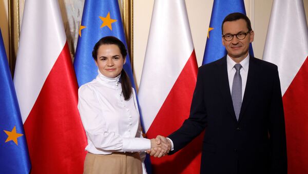 Svetlana Tichanovskaja ir Lenkijos premjeras Mateušas Moravieckis, Varšuva, 2020.09.09 - Sputnik Lietuva