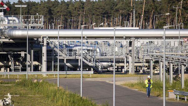 Газопровод Северный поток 2 в Любмине, Германия - Sputnik Литва