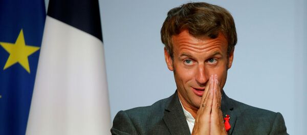 Президент Франции Эммануэль Макрон Президент Франции Эммануэль Макрон - Sputnik Литва
