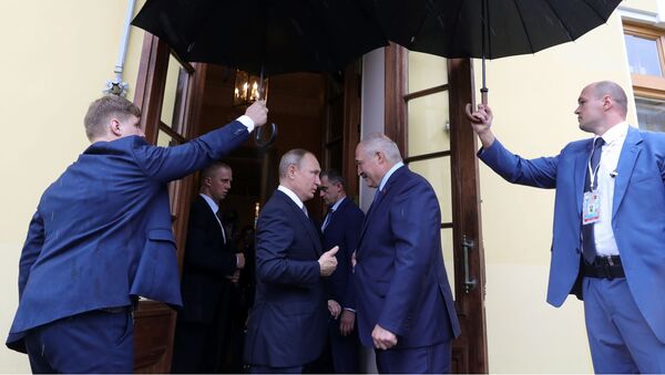 Президент Белоруссии Александр Лукашенко и президент РФ Владимир Путин - Sputnik Lietuva