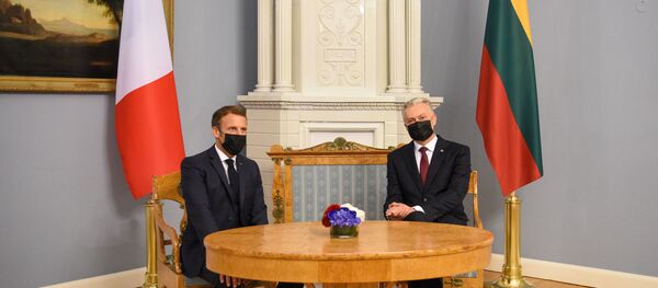 Встреча президента Литвы Гитанаса Науседы с президентом Франции Эмманюэлем Макроном, 28 сентября 2020 года - Sputnik Литва