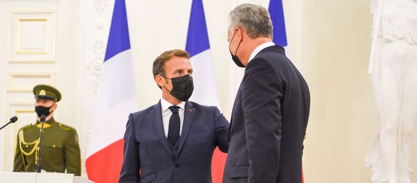 Встреча президента Литвы Гитанаса Науседы с президентом Франции Эмманюэлем Макроном Встреча президента Литвы Гитанаса Науседы с президентом Франции Эмманюэлем Макроном - Sputnik Литва