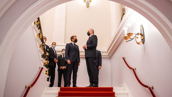Встреча президента Литвы Гитанаса Науседы с президентом Франции Эмманюэлем Макроном - Sputnik Литва