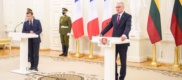 Встреча президента Литвы Гитанаса Науседы с президентом Франции Эмманюэлем Макроном Встреча президента Литвы Гитанаса Науседы с президентом Франции Эмманюэлем Макроном - Sputnik Литва