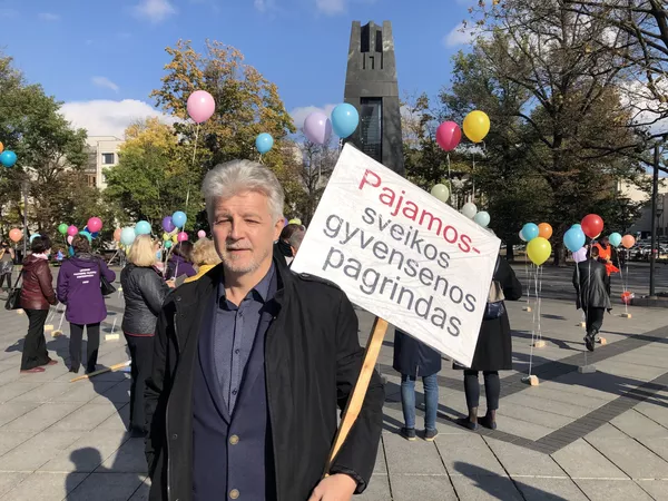 Митинг профсоюзов в Вильнюсе