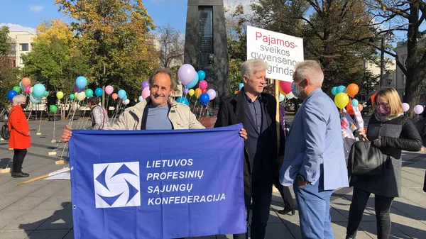 Митинг профсоюзов в Вильнюсе