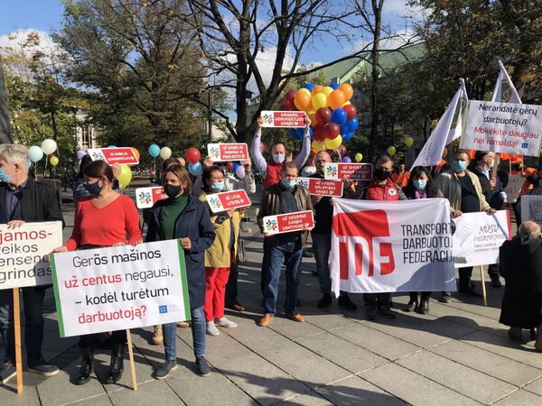 Митинг профсоюзов в Вильнюсе - Sputnik Lietuva