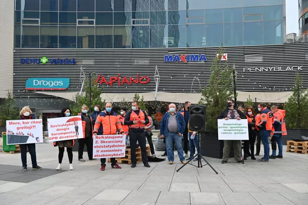 Митинг работников вильнюсской станции скорой помощи