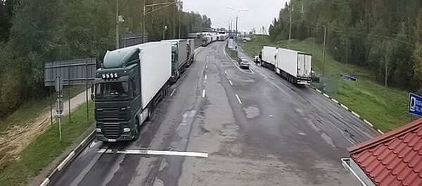 КПП Каменный Лог, выезд из Республики Белоруссии, 11 октября 2020 года - Sputnik Lietuva