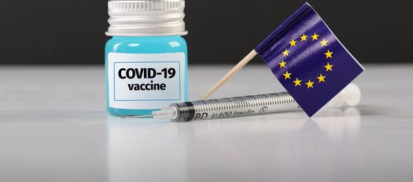 Вакцина от ковида, флажок ЕС и шприц - Sputnik Литва