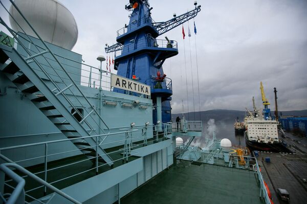 На атомном ледоколе Арктика, который прибыл в Мурманск - Sputnik Lietuva