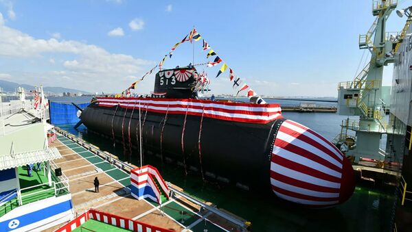 Спуск на воду новой подводной лодки Тайгэй в Японии - Sputnik Lietuva