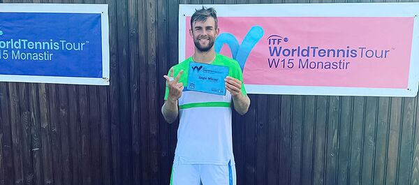 Литовский теннисист Лауринас Григелис на турнире в Монастире, Тунис Литовский теннисист Лауринас Григелис на турнире в Монастире, Тунис - Sputnik Литва