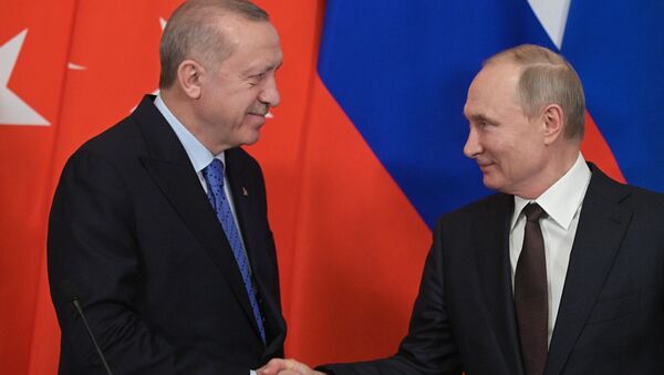 Президент РФ В. Путин встретился с президентом Турции Р. Эрдоганом - Sputnik Литва