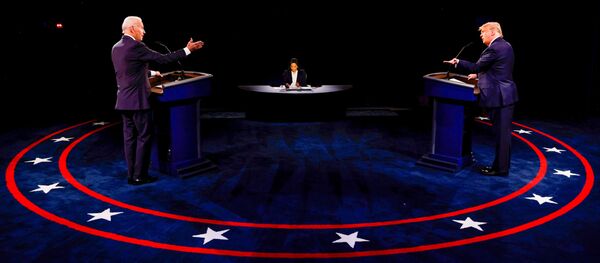 Дебаты бывшего вице-президента Джо Байдена и президента Дональда Трампа Дебаты бывшего вице-президента Джо Байдена и президента Дональда Трампа - Sputnik Lietuva