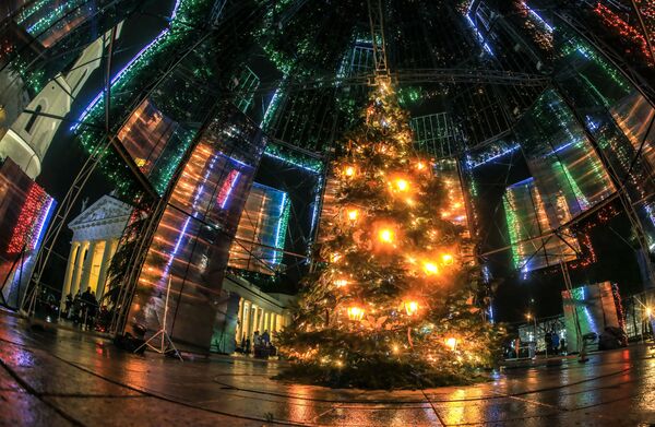 Рождественская ель в Вильнюсе стала самой красивой в Европе по версии EBD Рождественская ель в Вильнюсе стала самой красивой в Европе по версии EBD - Sputnik Литва