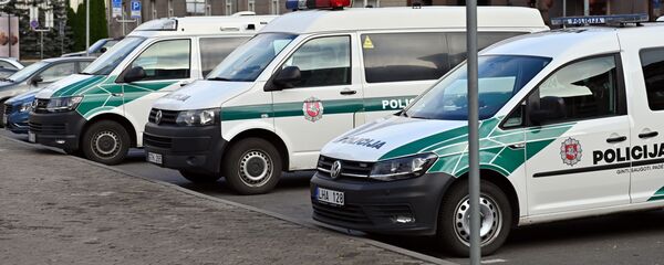 Полицейские автомобили на парковке в Вильнюсе - Sputnik Литва