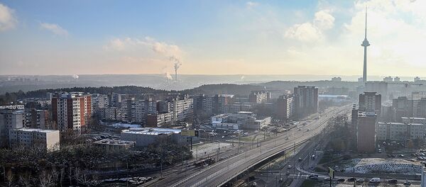 Проспект Свободы с видом на телевизионную башню, Вильнюс - Sputnik Литва