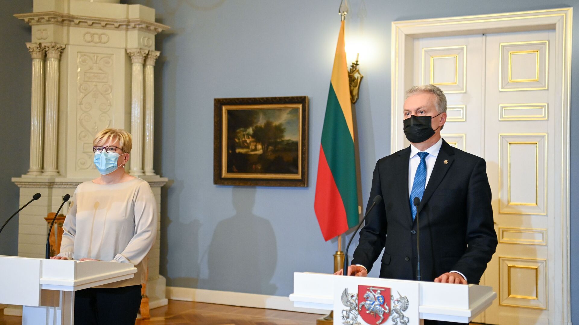Премьер Литвы Ингрида Шимоните и президент Гитанас Науседа - Sputnik Lietuva, 1920, 08.05.2021