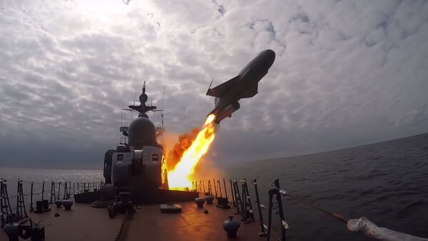 Nufilmuota, kaip Rusijos korvetė Gremiaščij numušė raketą Baltijos jūroje - Sputnik Lietuva