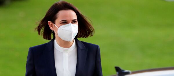 Экс-кандидат в президенты Белоруссии Светлана Тихановская в Берлине, Германия, 14 декабря 2020 года - Sputnik Литва