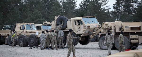 Военные 2-го батальона 8-го кавалерийского полка Сухопутных войск США в Литве Военные 2-го батальона 8-го кавалерийского полка Сухопутных войск США в Литве - Sputnik Литва