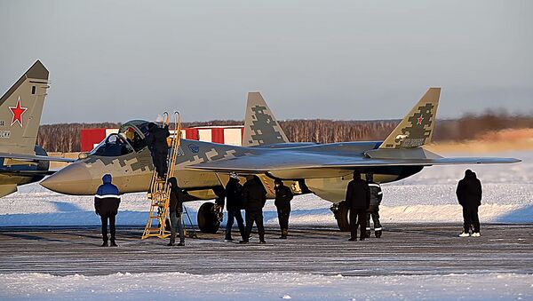 Первый серийный Су-57 в Толмачёво - Sputnik Lietuva