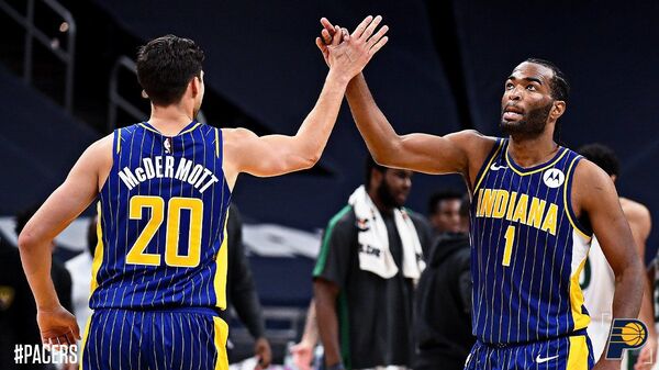 Сабонис принес третью победу Индиане Пэйсерс в чемпионате НБА Сабонис принес третью победу Индиане Пэйсерс в чемпионате НБА - Sputnik Литва