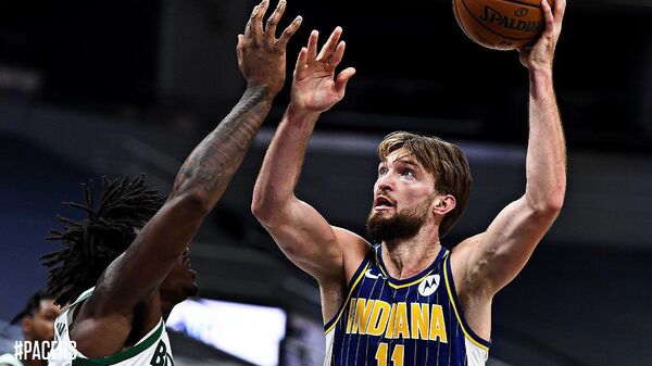 Сабонис принес третью победу Индиане Пэйсерс в чемпионате НБА Сабонис принес третью победу Индиане Пэйсерс в чемпионате НБА - Sputnik Литва