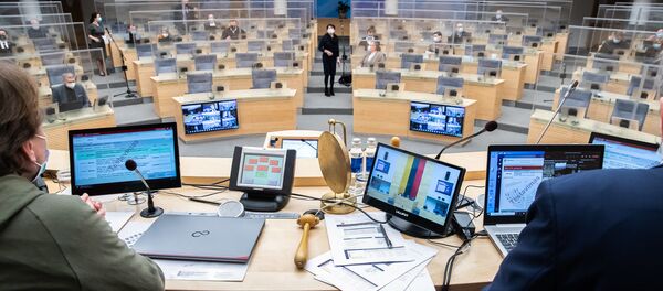 Зал заседаний Сейма Литвы Зал заседаний Сейма Литвы - Sputnik Литва