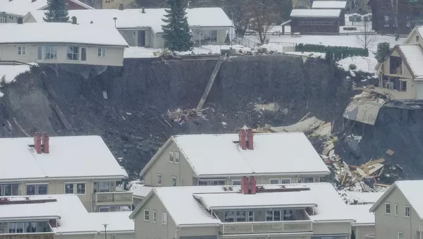 Norvegijos Asko miestelyje nuslinko purvo nuošliauža, gruodžio  30 d. - Sputnik Lietuva