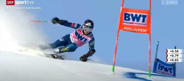 Падение американского горнолыжника на этапе КМ - Sputnik Lietuva