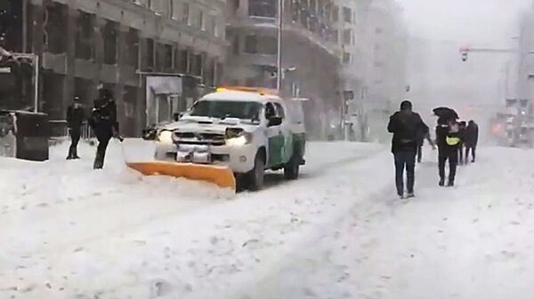 Жители Испании обрадовались снегу, несмотря на хаос в стране - Sputnik Литва