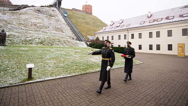 Военнослужащие с флагом Литвы - Sputnik Lietuva