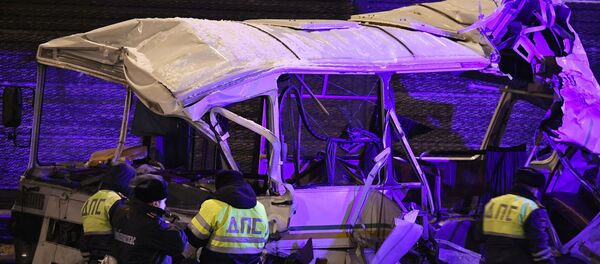 ДТП с военными автобусами в Подмосковье ДТП с военными автобусами в Подмосковье - Sputnik Lietuva