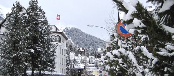 Город Давос в Швейцарии зимой, архивное фото - Sputnik Литва