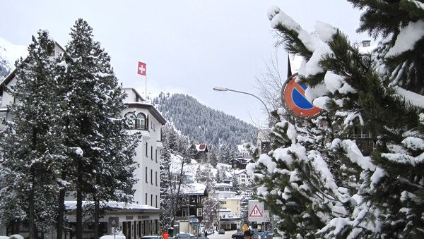 Город Давос в Швейцарии зимой, архивное фото - Sputnik Литва